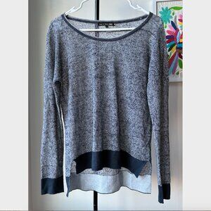 Rag & Bone Navy and White Mesh Knit Linen Long Sleeve Sweater - Size XS